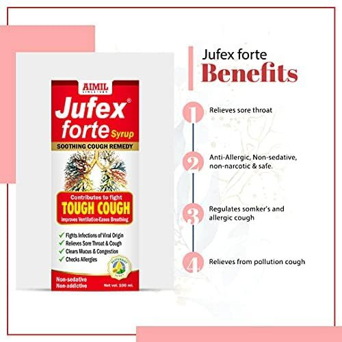 Aimil Jufex Forte Syrup - 100Ml | Ayurvedic Herbal Syrup (Pack Of 1)