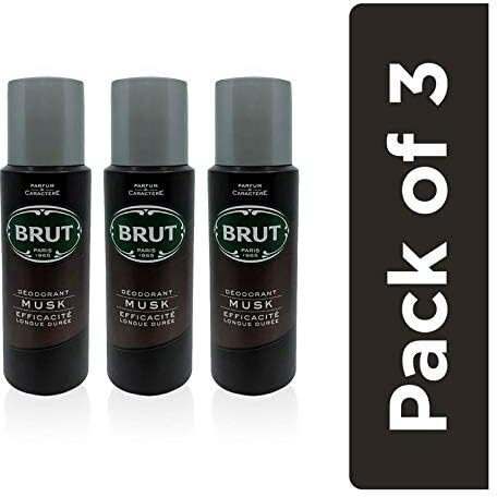 Brut Musk Deodorant Body Spray For Men, Masculine Long-Lasting Deo With Musky, Woody Fragrance, Imported, Deo Combo Pack Of 3 (200Ml Each)
