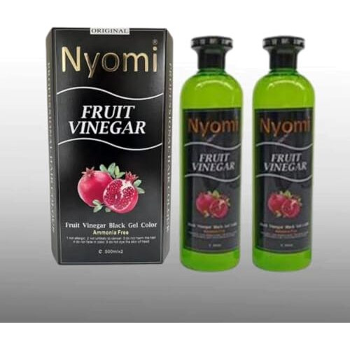 Nyomi Fruit Vinegar Hair Gel Dye Natural Extract Hair Color Dye For Men, Women Both (1000 Ml) Black