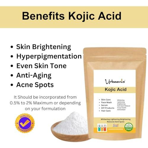 Urbaano Herbal Kojic Acid Powder 25G, Diy Hair Skincare For Making Face Cleanser, Moisturizer, Serum, Body Wash & Soap