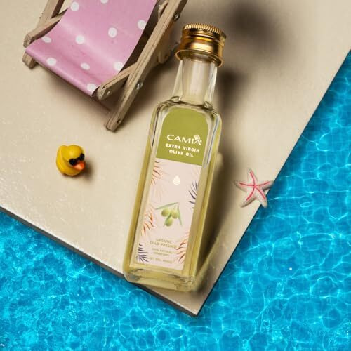Camia - Organic Cold Pressed Olive Oil For Hair & Skin | Helps Manage Variety Of Skin Problems Including Uv Damage | Strengthen Hair Roots | Deeply Moisturizes Skin | 100 Ml Glass Bottle