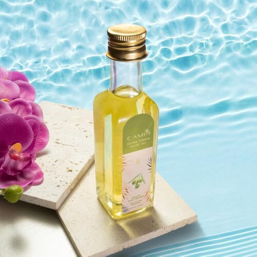 Camia - Organic Cold Pressed Olive Oil For Hair & Skin | Helps Manage Variety Of Skin Problems Including Uv Damage | Strengthen Hair Roots | Deeply Moisturizes Skin | 100 Ml Glass Bottle