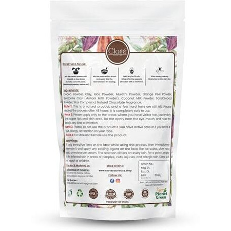 Clart Herbal Wax Powder With Coco & Sandalwood | Painless Hair Removal Within 10 Mins | No Harmfull Chemicals, No Side Effects, No Rashes - 100 Gm (Coco Crush)