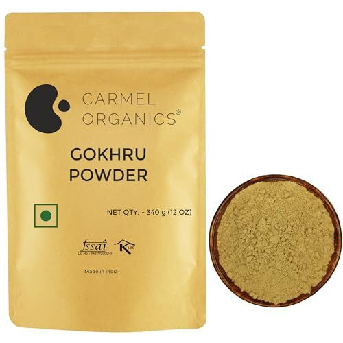 Carmel Organics Gokhru/Gokshura/Tribulus Terrestris Powder(340 Grams) | Natural | Non Gmo | No Added Preservative Or Additives. | Palleru/Nerunjil Powder
