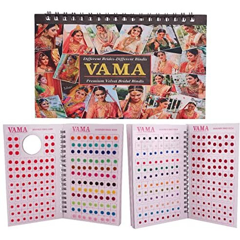Vama Fashions Plain Round Multicolour Kumkum Forehead Sticker Small Bindis Bindiya Spiral Bindi Book Mini Size For Girls (948 - Small Bindi Booklet)
