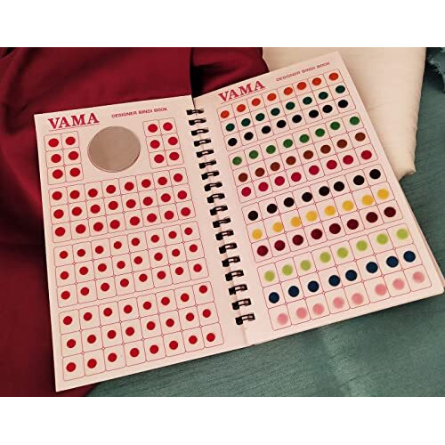 Vama Fashions Plain Round Multicolour Kumkum Forehead Sticker Small Bindis Bindiya Spiral Bindi Book Mini Size For Girls (948 - Small Bindi Booklet)