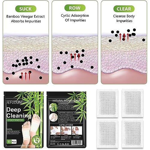 Qerinkle Deep Cleansing Foot Patch, Natural Bamboo Vinegar Ginger Powder Foot Pad For Foot Care, Adhesive Sheets For Relaxation, Pain Relief And Remove Dampness (Ginger, Pack Of 20)