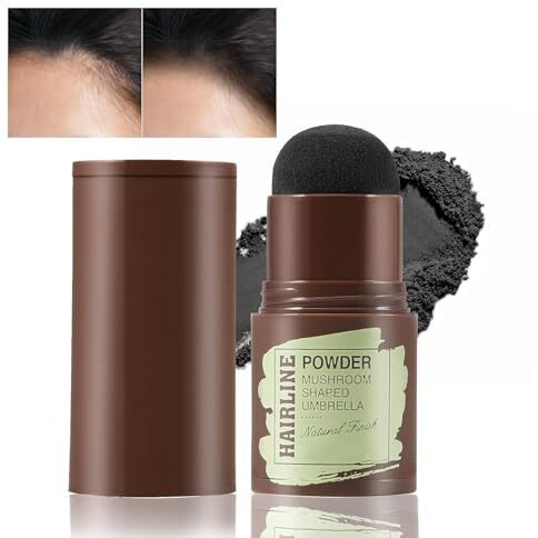 Traxito Hairline Powder Stick,Hair Shadow Powder Root Touch Up Powder, Waterproof Hair Shading Sponge Pen Hair Filler Powder For Cover Gray Hair Root, Hair Touch-Up (Black, 4 Gram)