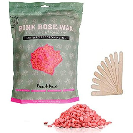 Urbanmac Hard Beans Wax With 20 Pcs Wooden Stick For Womens Full Body Hair Removal Wax (1Kg) Multicolor