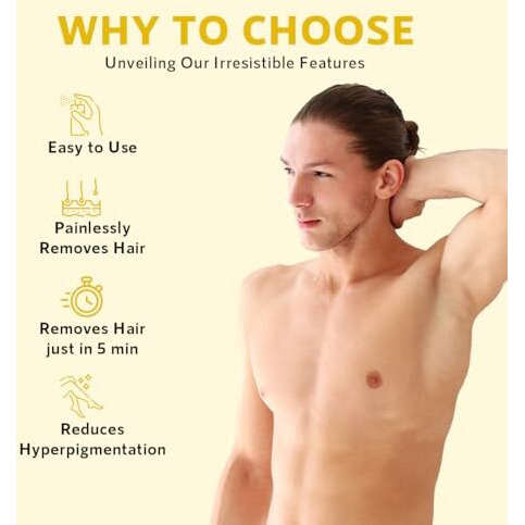 Orgatre Veta Hair Removal Foam Wash For Men & Women | Painless Body Hair Removal Spray For Chest, Back, Legs & Under Arms| Hair Removal Cream Spray - 200 Gm