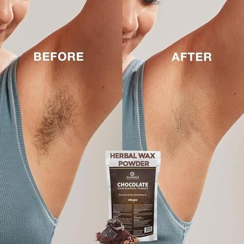 Chocolate Wax Powder For Hair Removal - Herbal, Painless & Quick Solution For Men & Women With No Side Effects