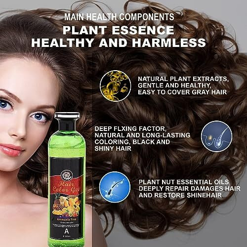 Fruit Vinegar Ammonia Free 10 Minutes Hair Color Colour Gel A + B 500 Ml Each Black/Natural Black