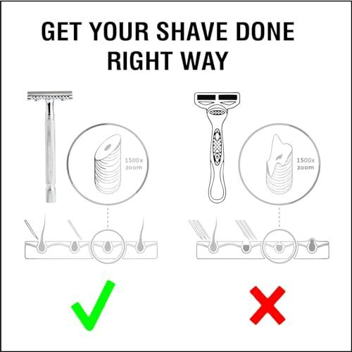 Pearl Shaving Double Edge Open Comb Safety Razor For Men - Reusable Ecofriendly Shaving Razors For Men | Single Blade Classic & Traditional Premium Shaving Kit For Diwali Gift Option