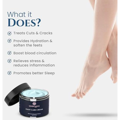 Uniqaya Foot Care Cream Repairs Cracked Heel | Crack Heel Repair Cream For Women & Men, Moisturizes Dry Feet, Combats Feet Odour & Infections
