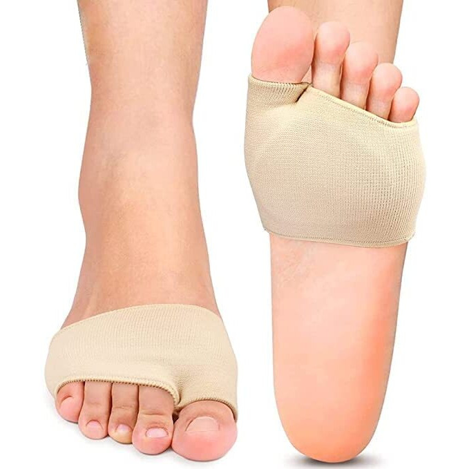 Digolex Forefoot Pad For Pain Relief- Ball Of Foot Cushion For Metatarsalgia Bunion Corrector Toe Sleeve- Hallux Valgus Foot Support For Pain Relief- Metatarsal Pads For Men And Women (1 Pair) (Beige)