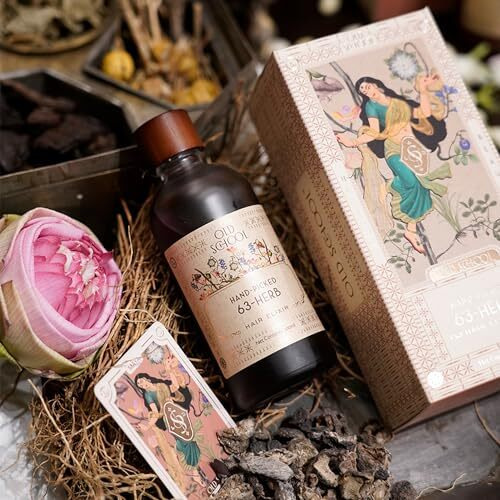 Old School Rituals 63-Herb Hair Elixir | Anti-Dandruff Hair Oil For Hair Fall | Natural Hair Oil For Men & Women | Reduces Hair Fall & Prevents Grey Hair | 100Ml | 35 Dry Herbs & 28 Fresh Herbs | Hair Oil For Scalp Massage | Strengthens Hair Roots | Vegan | Soothing Essential Oils Blend