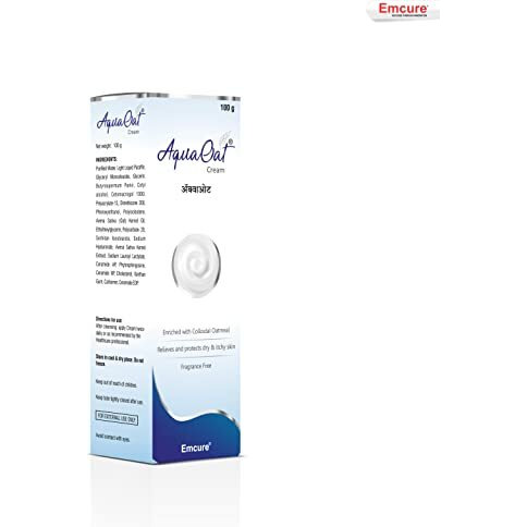 Aquaoat Emcure Aqua Oat Moisturizing Cream - 100G - Contains Colloidal Oatmeal And Ceramides For Skin Nourishment, Hydration And Rejuvenation - Face Cream