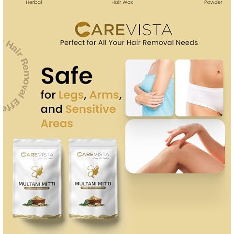 Carevista Facial Hair Removal Wax Powder With Multani  Painless Full Body Herbal Hair Remover For Women  Chemical-Free, No Irritation Or Skin Rashes  (Multani 100G)
