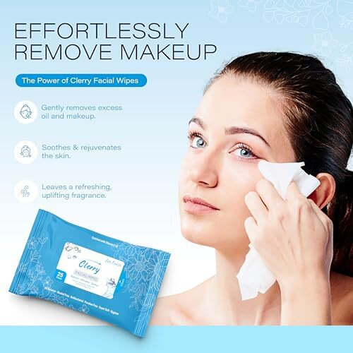 Clerry Daily Cleansing Facial Wipes 100 Total - 25 Each - Pack Of 4 | Wet Wipes For Face With Aloe, Rose,Lavender & Vitamin E | Makeup Remover Wipes| Hydrating,Refreshing, Soothing| Ph Balanced