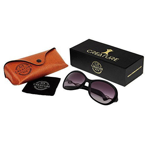 Creature Gaga Cat-Eye Oversize Sunglasses For Girls(Lens-Purple||Frame-Black||Gaga-007)