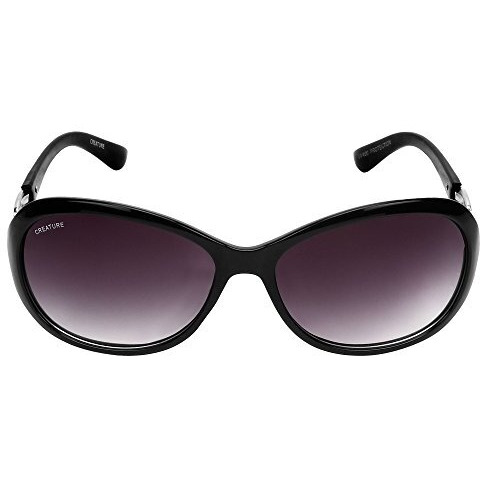 Creature Gaga Cat-Eye Oversize Sunglasses For Girls(Lens-Purple||Frame-Black||Gaga-007)