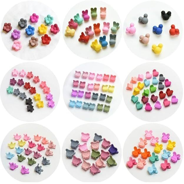 Chotaliya 20 Pieces Mini Hair Clips Set Multicolor Colors, For Girls Baby Toddler Girls Decorative Bun Tiny Hair