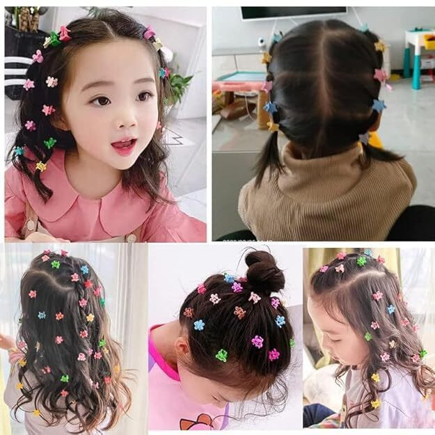 Chotaliya 20 Pieces Mini Hair Clips Set Multicolor Colors, For Girls Baby Toddler Girls Decorative Bun Tiny Hair