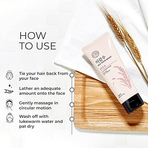 The Face Shop 2 Step Brightening Routine Combo | Rice Water Bright Foaming Cleanser (150Ml) + Rice & Ceramide Moisturizing Emulsion (150Ml)