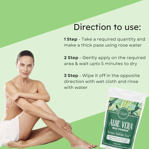 Clart Wax Powder For Hair Removal For Women & Men | India's First Bas/Barium Sulfide Free | No Smell, No Side Effect, No Sensation | 10 Mins Painless & Quick Hair Removal - 100 G (Aloevera)