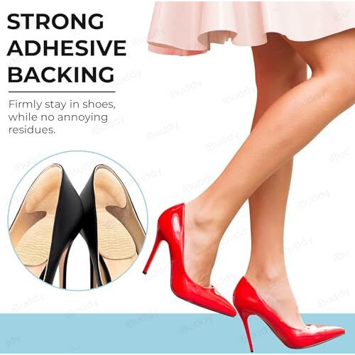 Ibuddy 6 Pcs Shoe Bite Protector Heel Cushion Pads For Women Insole For Shoes - Self-Adhesive Heel Grips For Loose Shoes Fix, Pain Relief Heel Liner For Men & Women - 3 Pairs