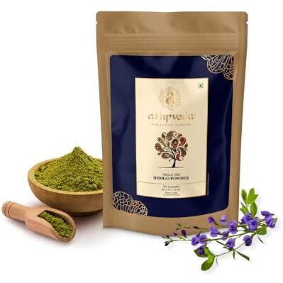 Ashpveda Natural Hair Colour For Women | Henna & Indigo Combo | 100% Pure Herbal Colour (50 Gm Pack Of Each)