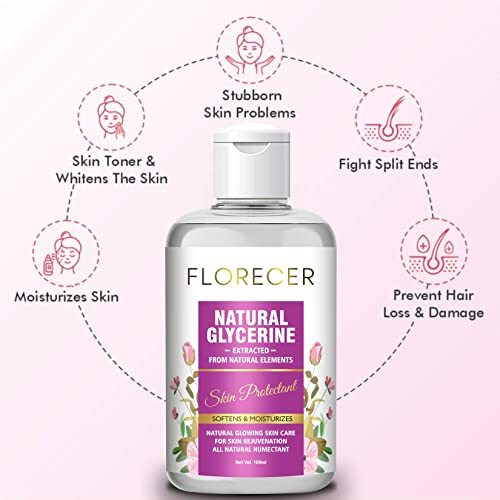 Florecer 100% Pure Rose Water 120 Grams + Pure & Unscented Glycerine - Pharmaceutical Grade, 100% Vegan, Hypoallergenic - Beauty & Skincare - 100 Grams