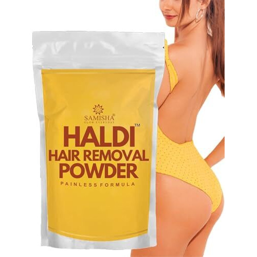 Samisha Herbal Wax Powder For Hair Removal - Haldi Wax Powder For Hair Removal | 5 Min Full Body Wax For Men & Women For All Skin Types | Turmeric Wax Herbal Powder