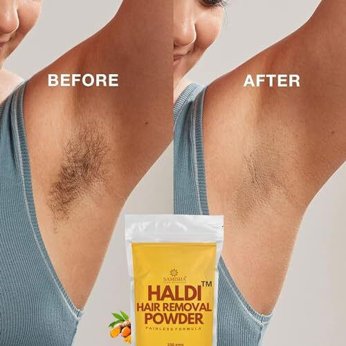 Samisha Herbal Wax Powder For Hair Removal - Haldi Wax Powder For Hair Removal | 5 Min Full Body Wax For Men & Women For All Skin Types | Turmeric Wax Herbal Powder