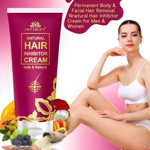 Intimify Hair Inhibitor Cream, Hair Inhibitor Permanent, Hair Inhibitor For Women, Hair Inhibitor Permanent Cream, Hair Inhibitor For Men (100 Gm)