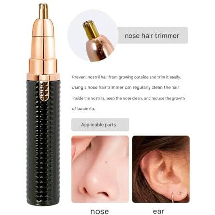 Eyebrow Trimmer For Women 3 In 1 Rechargeable Facial Hair Remover With Replaceable Heads, Professional Painless Personal Hair Removal Eyebrow Razor With Indicator Lights (Multi Color)