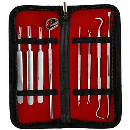 Beaut Secrets Dental Tools 8 Pcs With Pick, Floss, Hygiene Tool Set, Tooth Scraper Plaque Tartar Remover Tweezers Gum Floss For Personal Oral Care & Pet Use (Oral | Blackhead)