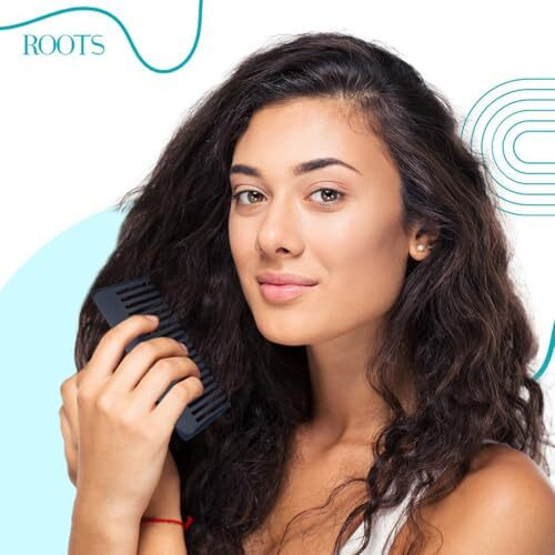 Roots - Professional Detangling & Shampoo Comb - Designed With Wide Teeth Hair Comb For Men And Women - Style Your Hair Hassle-Free - Light Weight For Healthy & Stylish Hair - Pack Of 1- Model No.406