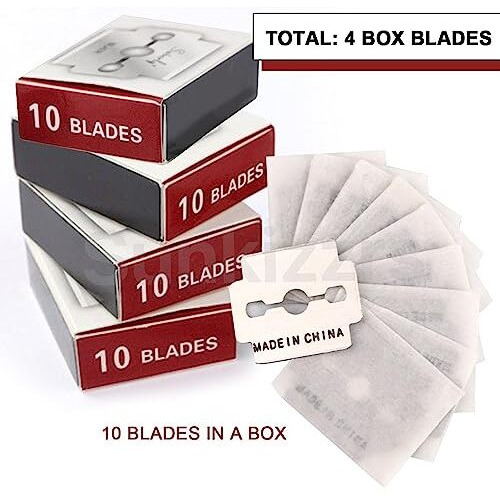 Sunkizzrs Stainless Steel Corn Hard Tough Skin Remover Shaver Foot Blades40 PcsReplacement Spare Blades For Corn Plane/Foot Callus Remover/Hard Skin Heel Shaver/Pedicure Cutter Tool (Only Blades)
