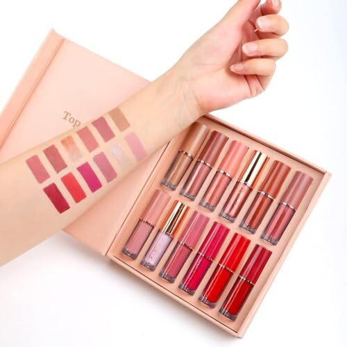 Topfinder Nude Lipstick Set | Liquid Lipstick Combo Set | 12Pcs Matte Lipsticks For Women Waterproof| Long-Lasting & Non-Transfer Lip Oil Shades | Liquid Lipstick Combo Pack |