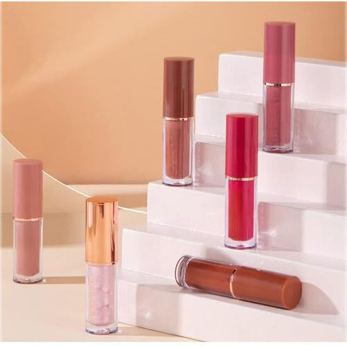 Topfinder Nude Lipstick Set | Liquid Lipstick Combo Set | 12Pcs Matte Lipsticks For Women Waterproof| Long-Lasting & Non-Transfer Lip Oil Shades | Liquid Lipstick Combo Pack |