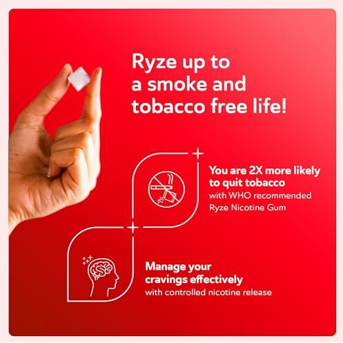 Ryze Nicotine Gum Variety/Trial Pack, 54 Count  (6 Flavors*9 Gums Each) | Sugar-Free | Fda Approved | Smoking Cessation Support | Gentle On Throat