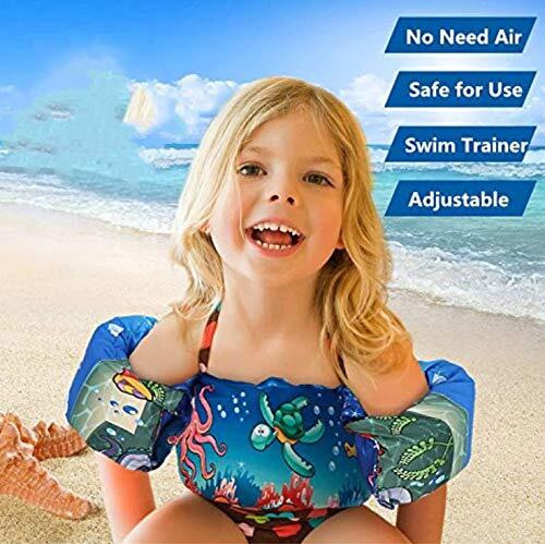 Koochie-Koo Cute Star Fish Printed Cool Beach/Pool Party Float Arm Bands Swimming Trainer Vest Life Jacket Safety Gear For Baby Boys And Girls From 2 To 6 Years 22 To 55 Lbs (Pack Of 1, Blue)