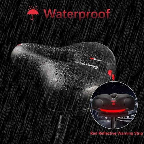 Gadget Deals- Cycle Seat | Cycle Seat Cushion | With Red Reflective Safety Strip Universal Memory Foam Waterproof Breathable Shock Absorbing| Cycle Saddle | Cycle Saddle Seat