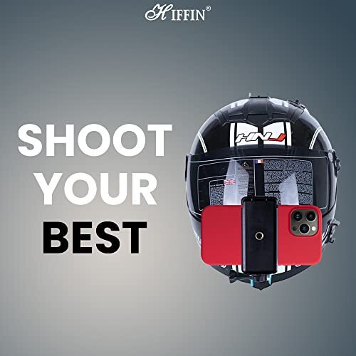 Hiffin Helmet Chin Strap Mount With Mobile Clip & Screw Compatible With All Smart Phones Go Pro Hero (Helmet Mount Kit, Helmet Mount Kit)