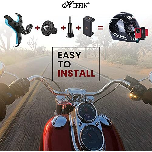Hiffin Helmet Chin Strap Mount With Mobile Clip & Screw Compatible With All Smart Phones Go Pro Hero (Helmet Mount Kit, Helmet Mount Kit)