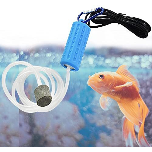 Qpets Quietest Portable Aquarium Air Pump - Air Stone And Hose Included - Low Power Usage - Usb Air Pump - Air Pump For Aquarium - Aquarium Oxygen Pump