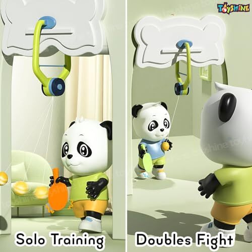 Toyshine Portable Indoor Hanging Table Tennis Adjustable Training Device Ping Pong Trainer With 6 Balls And 2 Tt Rackets