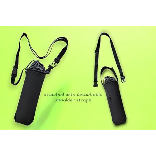 Nihspruhay Insulated Neoprene 2L Water Bottle Carrier Bag, Adjustable Shoulder Strap Hand Strap And With A Plastic Clip Hook. (2 L)