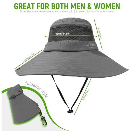 Proberos Upf50+ Sun Hat For Men Women, Grey